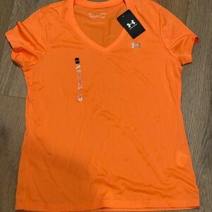 Under Armour Women's Bright Orange V-Neck Tee